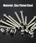 100 Piece Crib Hardware Screw Kit With Nickel Plated M6 Hex Socket Head Screws, Barrel Nuts, Allen Wrench for Furniture Repairs