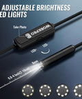 Endoscope Camera 16.4 Ft Cable 1920P HD For iOS And Android With Type C To Lightning And Type C To Micro USB Adapters Real Time View On Phones Tablets And PCs HarmonyOS Not Supported with 8 adjustable LED lights