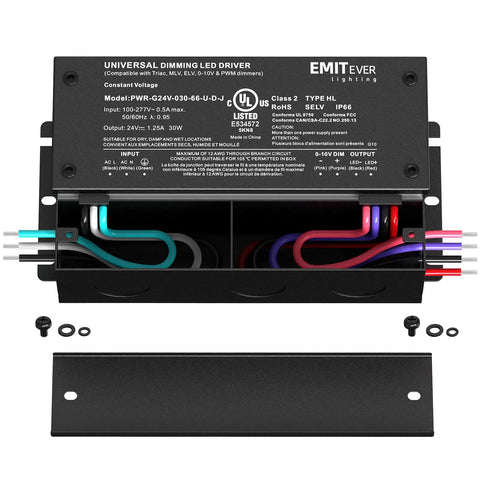 30W Dimmable LED Driver 24V Triac Dimmer Power Supply For LED Lighting AC To DC Transformer Waterproof IP67 UL Listed