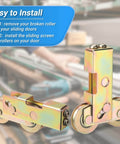 4 Pack Sliding Door Rollers Replacement Kit One And One Quarter Inch Steel Ball Bearing Tandem Wheels for Patio Doors