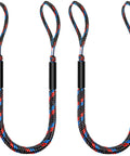 Black and red Heavy Duty Bungee Dock Lines For Boats Quick Docking And Safe Mooring Pontoon And Bass Boat Mooring Gear No Fuss Tie Ups