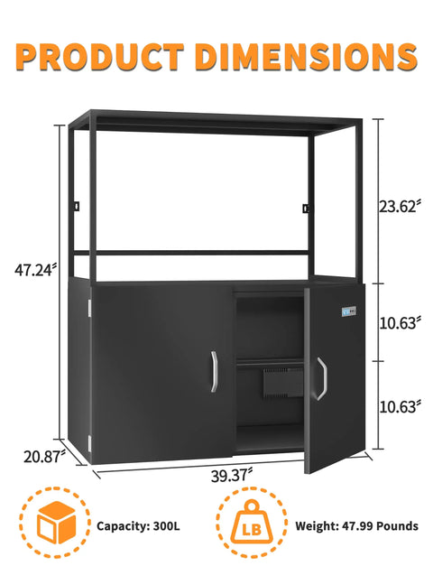 Heavy Duty Multi Shelf 3D Printer Stand With Smart Active Dehumidifying Filament Dry Box dimensions 20.87x39.37x47.24 inches