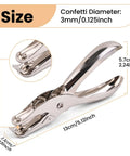 Seventeen Piece One Eighth Inch Circle Hole Punch Set durable metal construction for DIY crafts, scrapbooks, and classroom projects.