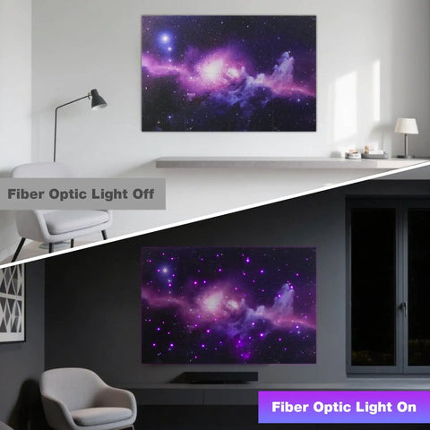 8 Pack Fiber Optic Starlight Soundproof Foam Panels For Walls And Ceilings Next Level Acoustic Dampening Noise Blocking Pads For Gaming Rooms And Chill Hangouts Smooth Vibe with lights on and off variants.
