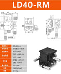 Three Axis Motion Platform LD40 RM With Manual Lift And Linear Motion Guide Actuators For Robotics Testing And Precision Alignment 60 80 90 125 Series Durable Steel Frame Built For Pros, 40x40mm, black