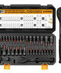 Beefy 37-Piece Torx Bit Socket Set With Three Drive Sizes and Ratchet Wrench in open case