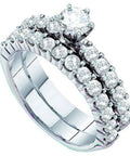 2.06 Carat Ctw Round Brilliant Diamond Engagement Ring Set Crafted With Sleek 14K White Gold showcasing polished band and center stone.