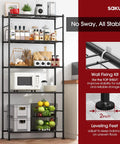 Heavy-Duty 5-Tier Freestanding Steel Shelving Racks Set, 2-Pack With Reinforced Frame, Adjustable Garage Storage Shelves