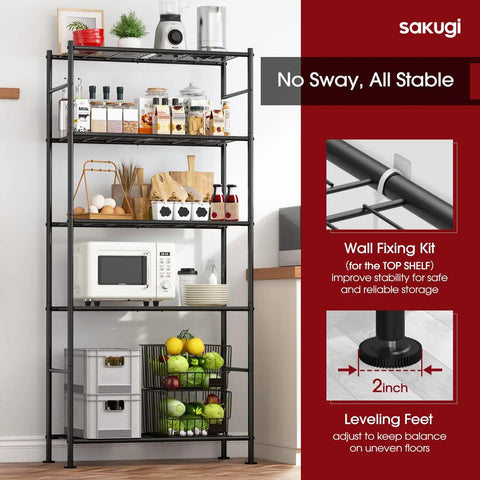 Heavy-Duty 5-Tier Freestanding Steel Shelving Racks Set, 2-Pack With Reinforced Frame, Adjustable Garage Storage Shelves