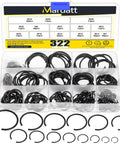 322 Piece Round Wire Snap Rings Set With 14 Sizes From 7mm To 30mm Internal C Clips Retaining Rings For Holes 65Mn Steel