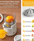 Cordless Electric Citrus Juicer For Lemons And Oranges With Rechargeable Battery One Touch Lemon Squeezer Portable Kitchen Orange Presser No Peeling Required For Fresh Juice On The Go with wide chute and orange.
