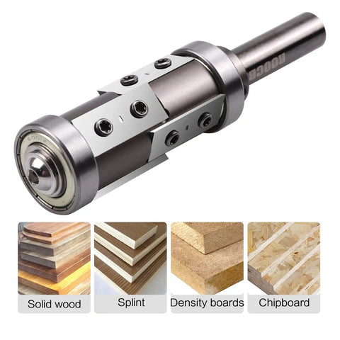 Pro Grade Flush Trim Router Bit With Replaceable Blade And Double Bearings, Half Inch Shank, Two Inch Cut Length, Six Flutes For Clean Edge Finishes, Rust Resistant Electroplated Construction, Lifespan Much Longer For Pro Trim Jobs