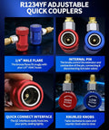 Quick Coupler Kit For Car AC Systems, Must Have Pro Grade Quick Connect Adapters And High Low Hose Fittings, 2 Pack R1234yf Adapters