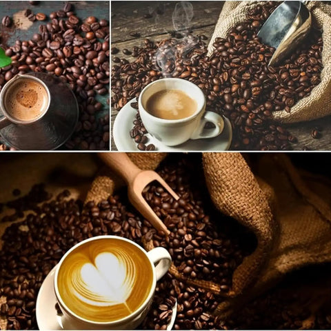 Kick Your Morning Routine Up A Notch With This Awesome 220V Automatic Coffee Bean Roaster Featuring A Clear Viewing Window Ultra Low Decibel Shell Collector And Custom Heat Dials. Coffee cups with beans.
