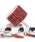 21 Piece Flap Sanding Wheel Kit With 3mm Shank For Rotary Tools shown sanding metal, rust, polished wood surfaces
