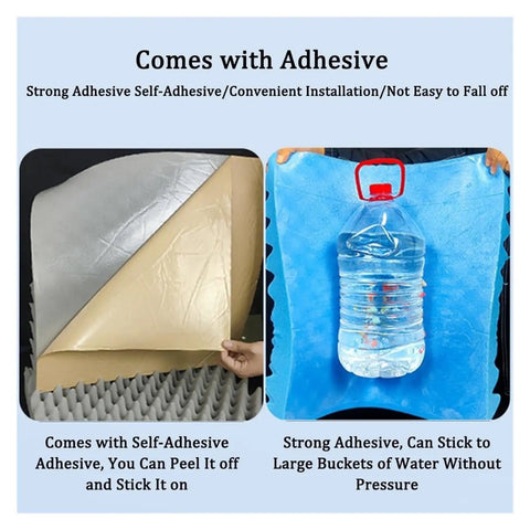 Hella Tough Sound Dampening Foam Panels 3Cm Thick Self Adhesive Acoustic Wall Mats For Home Studio Noise Reduction showing adhesive backing.