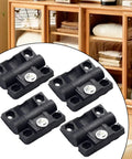 Adjustable torque cabinet door hinge, black plastic, 4-pack with screws and pre-drilled holes.