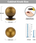 Round Dresser Knobs And Cabinet Knobs Sleek Ball Shape Kitchen Hardware 0.95 Inch Antique Brass Zinc Alloy Durable 12 Pack