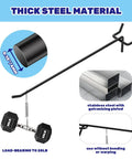 40 Pack 8 Inch Black Stainless Steel Pegboard Hooks Bulk Set for Slatwall and Pegboard Displays, hook details