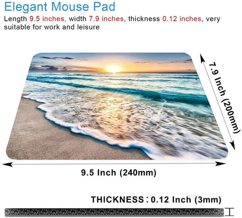Coastal Sunset Themed Mouse Pad For Laptop And Desktop Cute Customizable Small Desk Pad With Non Slip Rubber Base Ultra Smooth Surface Portable Office Accessory For Work From Home And Travel Dope Gift Idea