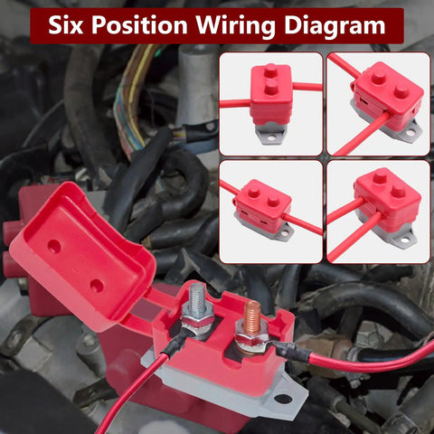 Four Pack Auto Reset Stud Type Circuit Breakers With Cover And Red Vinyl Waterproof Protectors For 12V To 24V DC Boats RVs Motors And Cars 30 Amp Power Protection