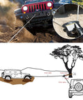 Beefy 8000 Lbs Capacity Winch Snatch Block For Offroad Recovery, Universal Tackle Pulley For Synthetic Rope Or Steel Cable, Built From Premium 1045 Carbon Steel For Trucks ATVs UTVs. Jeep winching with snatch block and recovery diagram