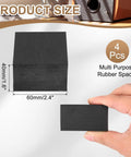 Top Shelf Heavy Duty Black Rubber Anti Vibration Pads 4 Pack Square Shock Absorbing Bushings For Hvac Compressors Ac Units Solid Vibration Dampening Blocks shown in size 60x60x40mm, held in hand.
