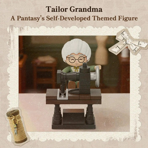 Retro Hand Crank Sewing Machine Brick Model With Functional Gear Linkage And Hidden Tailor Shop Scene, A Dope Collectible Desk Decor Piece And Dope Gift For Adults With A Cool Vintage Vibe