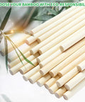 Hassle Free Pack Of Thirty Bamboo Dowel Rods And Wooden Craft Sticks Measuring Quarter Inch By Eight Inches Unfinished Natural Poles.