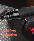 Pneumatic Rivet Nut Gun Kit With Self Locking Head And Adjustable Speed, Four Size Quick Change Heads For 10-24 1/4 5/16 3/8, Mandrels Included For Each Size being used on metal