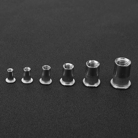 Rivet Nut Set 150 Pcs Stainless Steel 304 M3 To M10 Fastening Hardware Kit with six sizes on display
