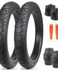 Fat Bike Tire 26x4.0 Inch Heavy-Duty Anti-Slip All-Terrain Replacement for E-Bike and Trike Foldable With Inner Tube 2 Pack Black, two tires and tubes