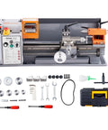 VEVOR Benchtop Metal Lathe Machine 7.87 X 13.78 Inches Precision Power Mill Tool With 600W Brush Motor and accessories