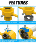 PVC Pipe Threader Kit With NPT Die Set Includes One Half Inch, Three Quarter Inch, And One Inch Dies For Plumbing, assembly guide