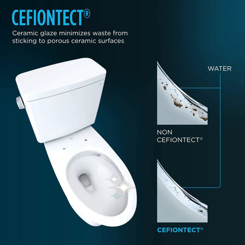 Top Shelf Two Piece Elongated Toilet Featuring Universal Height And 1.6 GPF Tornado Flush System For Hassle Free Grime Control And Reliable Everyday Bathroom Comfort In Crisp White