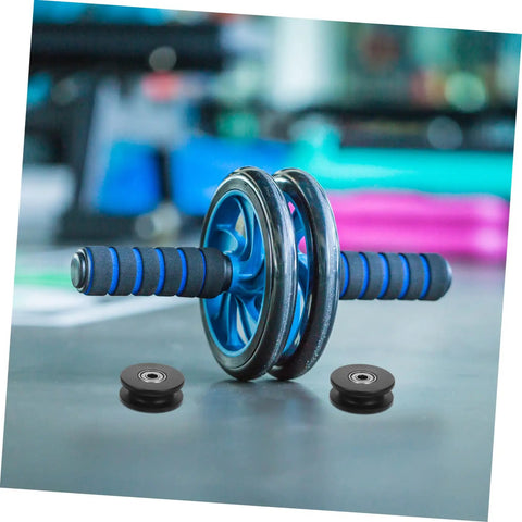 Two Pack Fixed Pulley Roller For Gym Cable Systems Quiet Nylon Wheel Replacement For Home Gym And Hospital Fitness Equipment With Dual Bearing Silent Operation Pro Grade, dual wheels