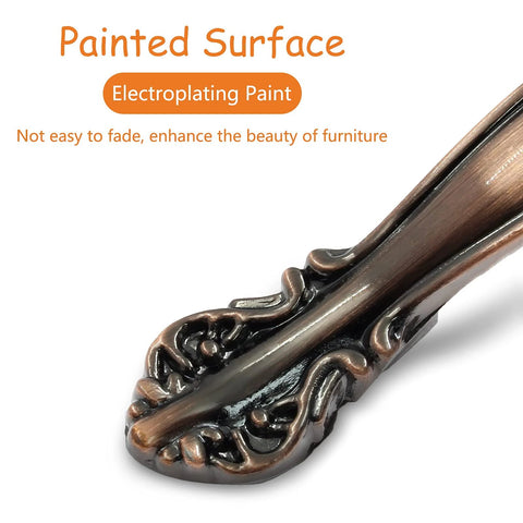 Electroplating painted surface on solid copper red handle from 10 Pack Cabinet Drawer Pulls With Two And A Half Inch Hole Centers
