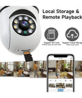Badass 8MP Smart PTZ WiFi Security Dome Camera delivers smooth 360 views with SD card slot for local storage and remote playback.