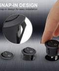 Close-up of Six Pack Pre Wired Round Rocker Switches 2 Position On Off Toggle 12V DC with 100mm Leads for Boat Car RV and More