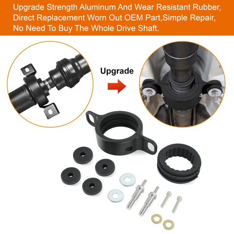 Built Tough Driveshaft Center Support Carrier Bearing For Dodge Durango And Jeep Grand Cherokee WK2 2011 Through 2023 Straight Swap Fitment Heavy Duty Aluminum Rubber Mount