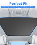 Premium Foldable Sunroof Shades For 2024 2025 2026 Chevy Silverado EV And GMC Sierra EV snugly fitting in a panoramic roof of a truck.