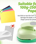 Green circle punch suitable for 100g-250g paper with colorful card stock; part of Circle Punch Set Of 3 Inches, 2 In, 1.5 In And 1 In