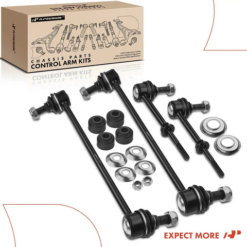 Set Of 4 Front And Rear Sway Bar Link Kit For Chevy Equinox 2008 2017, GMC Terrain 2010 2017, Pontiac Torrent 2008 2009 Easy Install Replacement