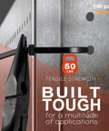 Close-up of All-In-One Zip Tie Adhesive Mount Kit with 140 Pack showing tensile strength and application with pliers.
