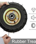 Heavy Duty Rubber Casters Pair With Eight And Ten Inch Swivel Options For Serious Outdoor Hauling rubber tread wheel close-up.