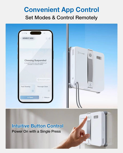 Winbot Mini 2 Window Cleaning Robot With 5 Smart Cleaning Modes And Win SLAM 4 Point 0 Navigation For No Sweat Auto Glass Cleaning On Windows Mirrors And Glass Doors