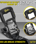 Upgraded 4 Piece Ratchet Strap Tie Down Kit With Beefy Padded Handles Coated S Hooks And Safety Clips Includes 18 Inch Soft Loop Tie Downs Plus 10 Foot Straps In 1.6 Inch Width For Heavy Duty Load Control And 6000 Lb Break Strength