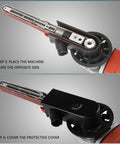 Tough As Nails Angled Grinder With 50mm Sanding Belt And M10 Interface adjustable speed dial for woodworking tool use.