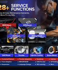 28+ service functions with MX808S Bidirectional OBD2 Diagnostic Scanner, featuring full systems coverage and faster diagnostics.