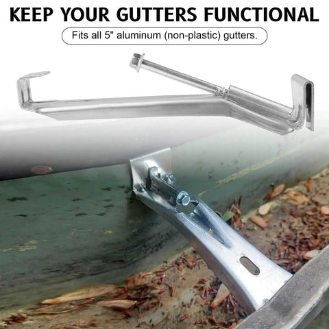 Five Inch Gutter Hangers Kit With Pre Installed Quick Screws Gutter Clips Hidden Bracket And One Quarter Inch Hex Drill Bit installed view